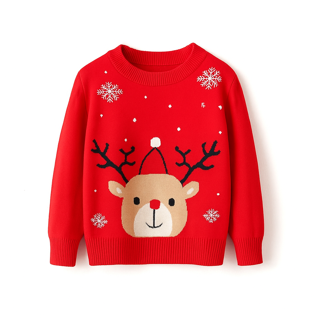 Teddy Reindeer Kids' Christmas Jumper