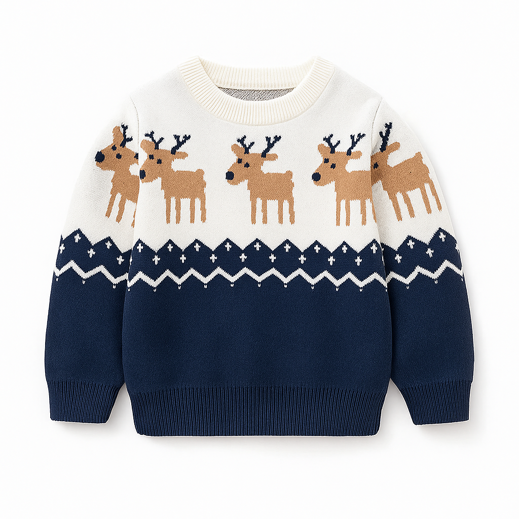 Rudolph Parade Kids’ Christmas Jumper - Blue