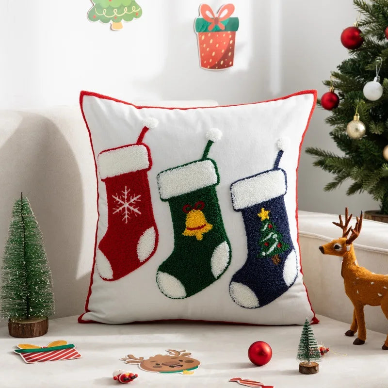 Christmas Stockings Cushion Cover