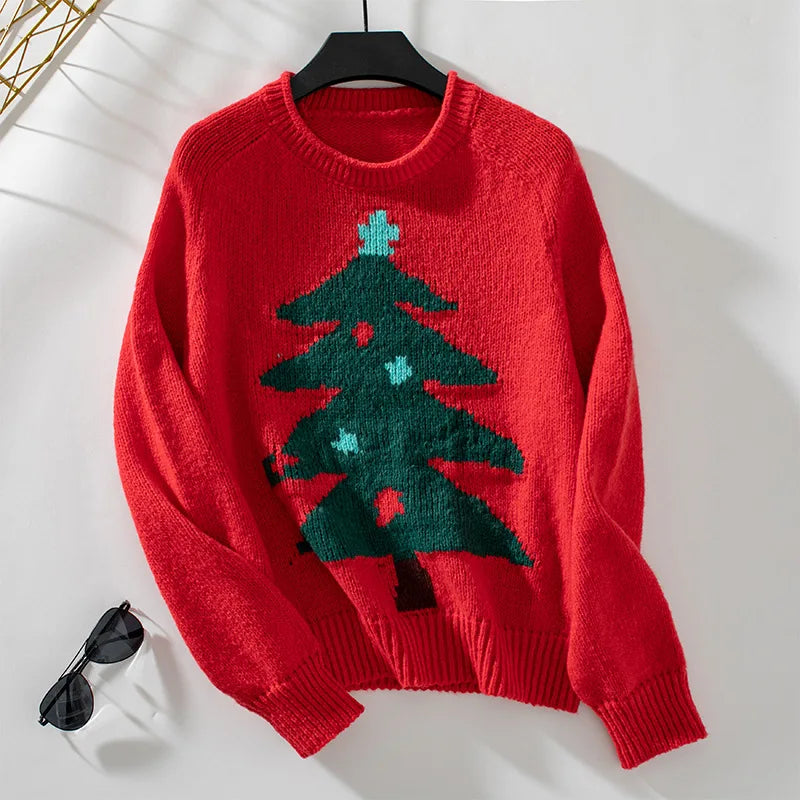 Christmas Tree Womens Christmas Jumper - Red