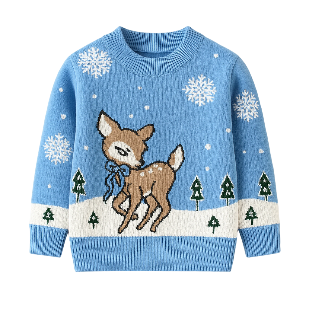 Deer_in_the_Snow_Kids_Christmas_Jumper_-_Blue