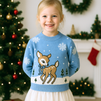 Girl wearing Deer in the snow jumper