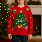 Gifts by the Christmas Tree - Kids' Christmas Jumper