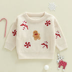 Gingerbread man & Candy Cane toddler Christmas Jumper front