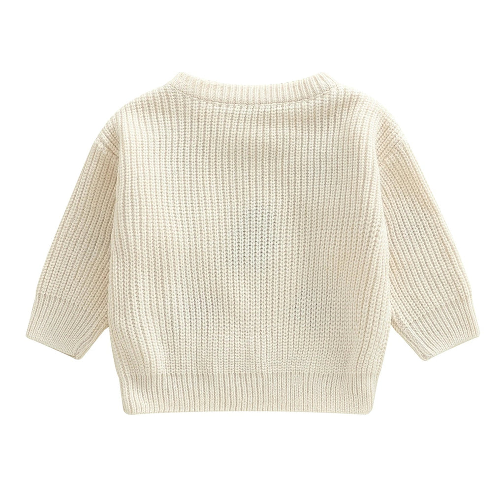 Gingerbread man & Candy Cane toddler Christmas Jumper back on white background