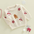 Gingerbread man & Candy Cane toddler Christmas Jumper front3