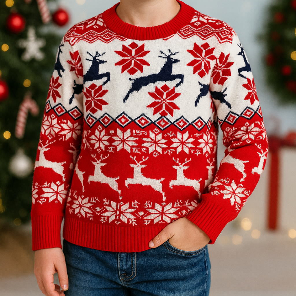 Jumping Reindeer - Kids' Christmas Jumper