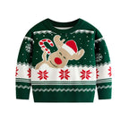 Christmas-themed sweater with reindeer design on a white background