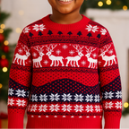 Child wearing Reindeer Fair Isle - Kids Christmas Jumper