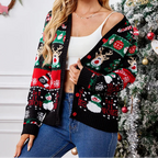 Let It Snow Busy Print Christmas Cardigan