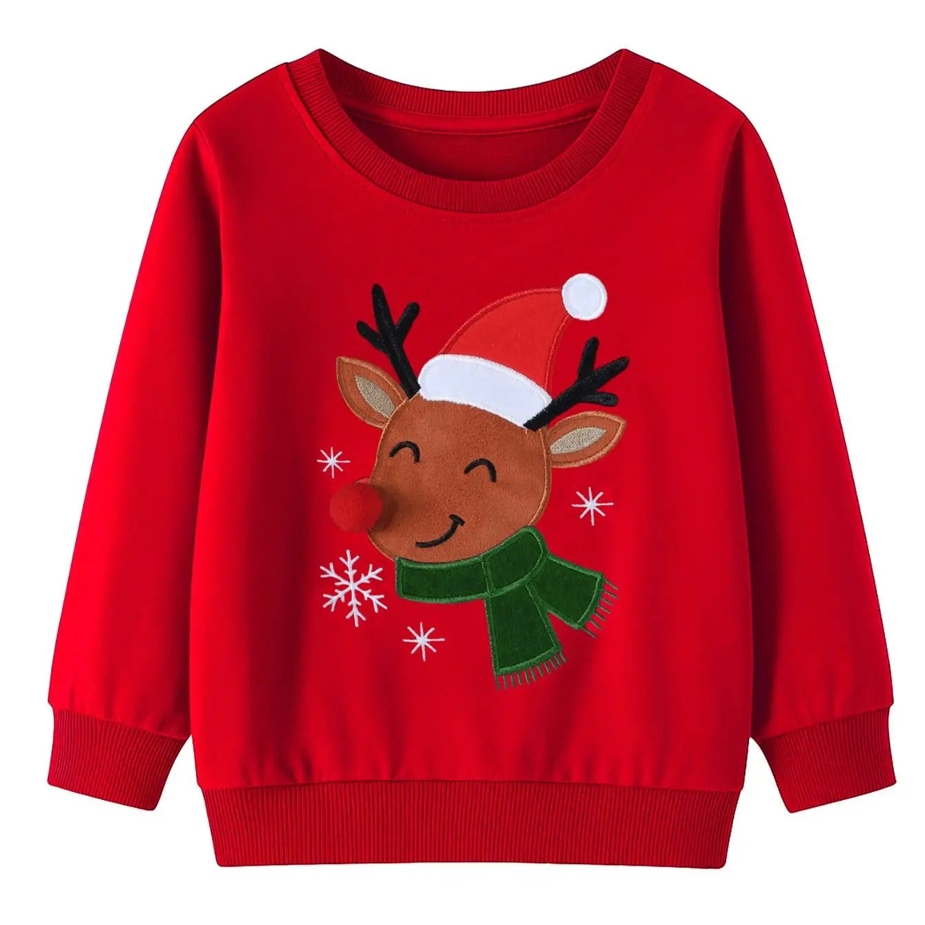 Red Nose Rudolf Kids' Christmas Jumper