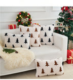 Plush Fir Trees Christmas Cushion Cover