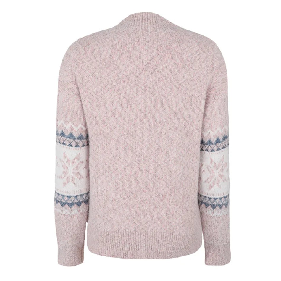 Soft Snowflake Women's Christmas Jumper - Pink