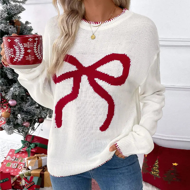 Big Bow Women's Christmas Jumper - Pink