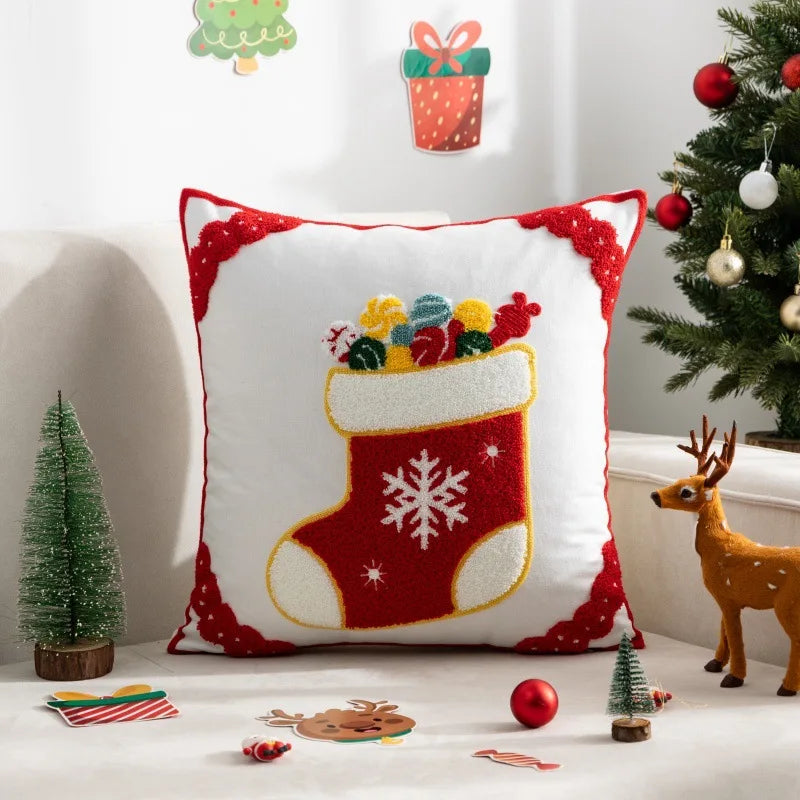 Stuffed Stocking Christmas Cushion Cover