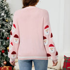 Santa Faces Women's Christmas Cardigan