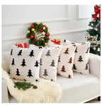 Plush Fir Trees Christmas Cushion Cover