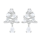 Studded Sterling Silver Christmas tree Earrings