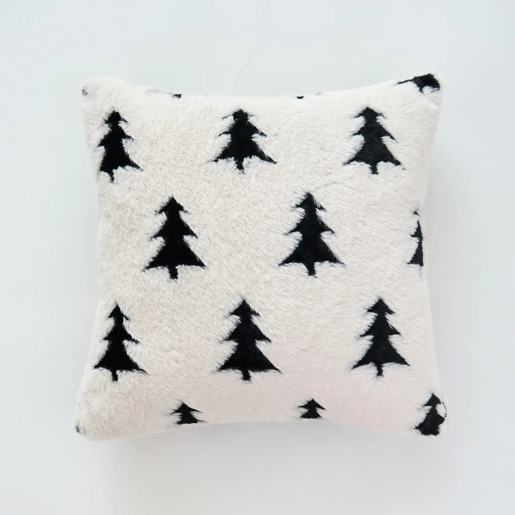 Plush Fir Trees Christmas Cushion Cover