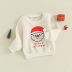 Fluffy Smiling Santa Kids' Christmas Jumper