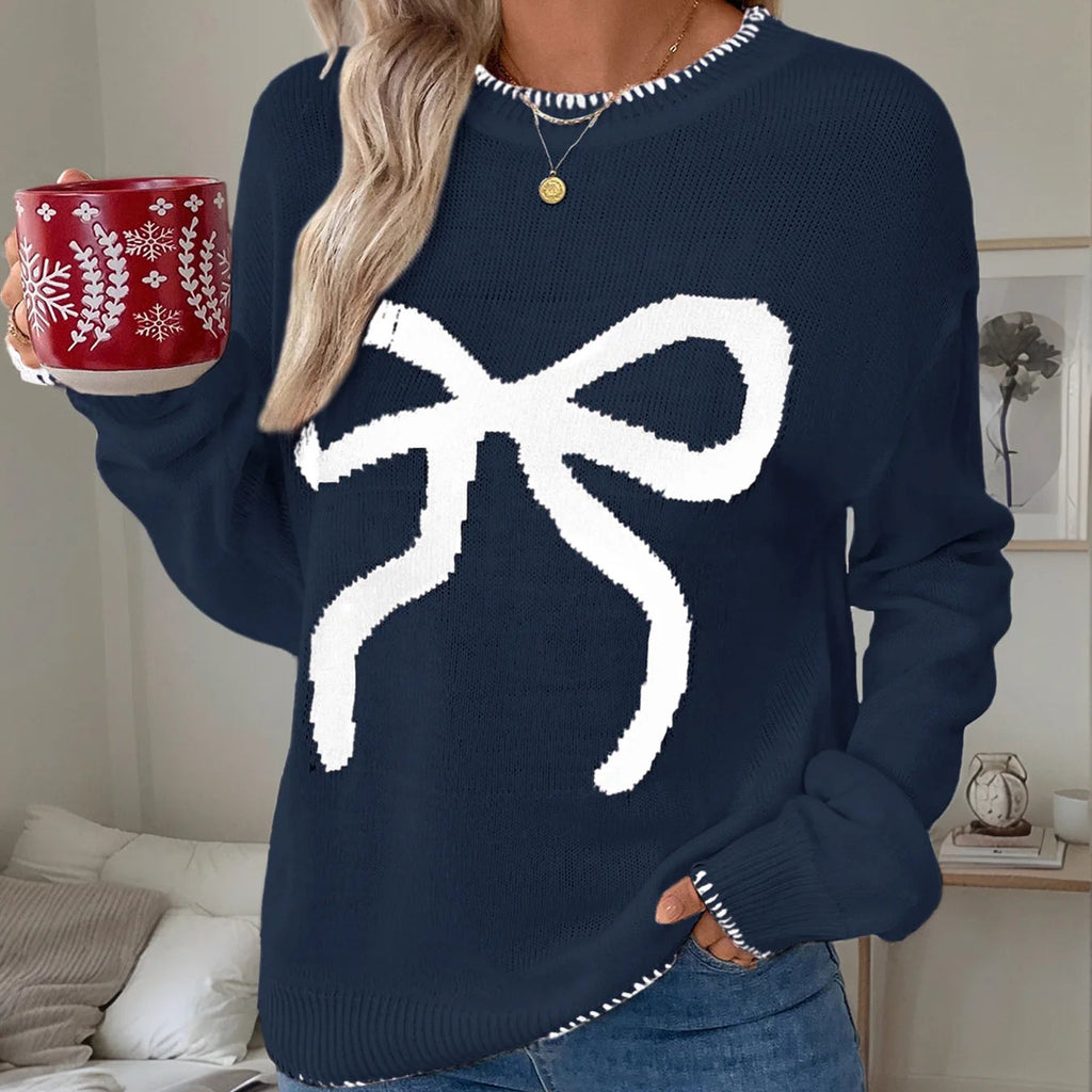 Big Bow Women's Christmas Jumper - Pink