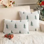 Plush Fir Trees Christmas Cushion Cover