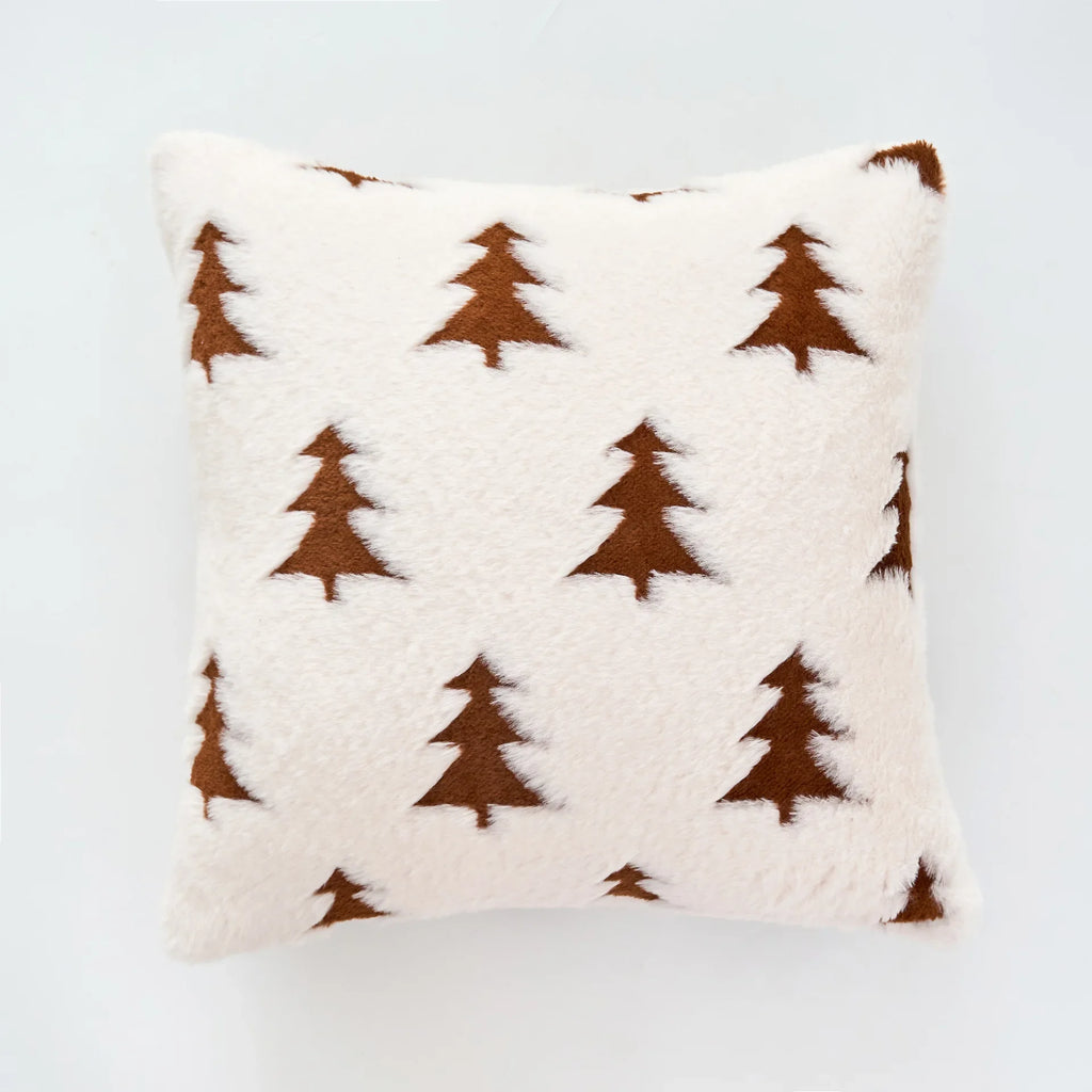 Plush Fir Trees Christmas Cushion Cover