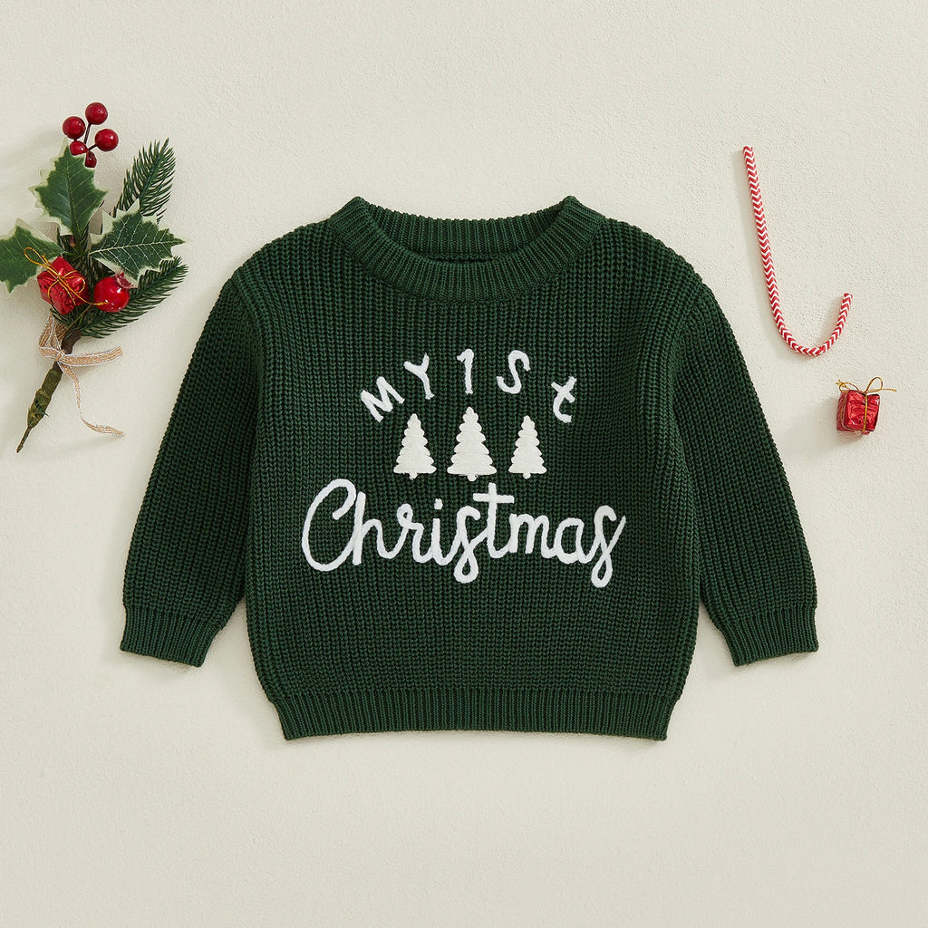 My 1st Christmas baby Jumper - Green