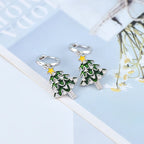 Christmas Tree Sterling Silver Christmas Earrings