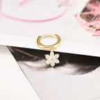 Festive Flower Christmas Earrings - Gold