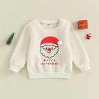 Fluffy Smiling Santa Kids' Christmas Jumper