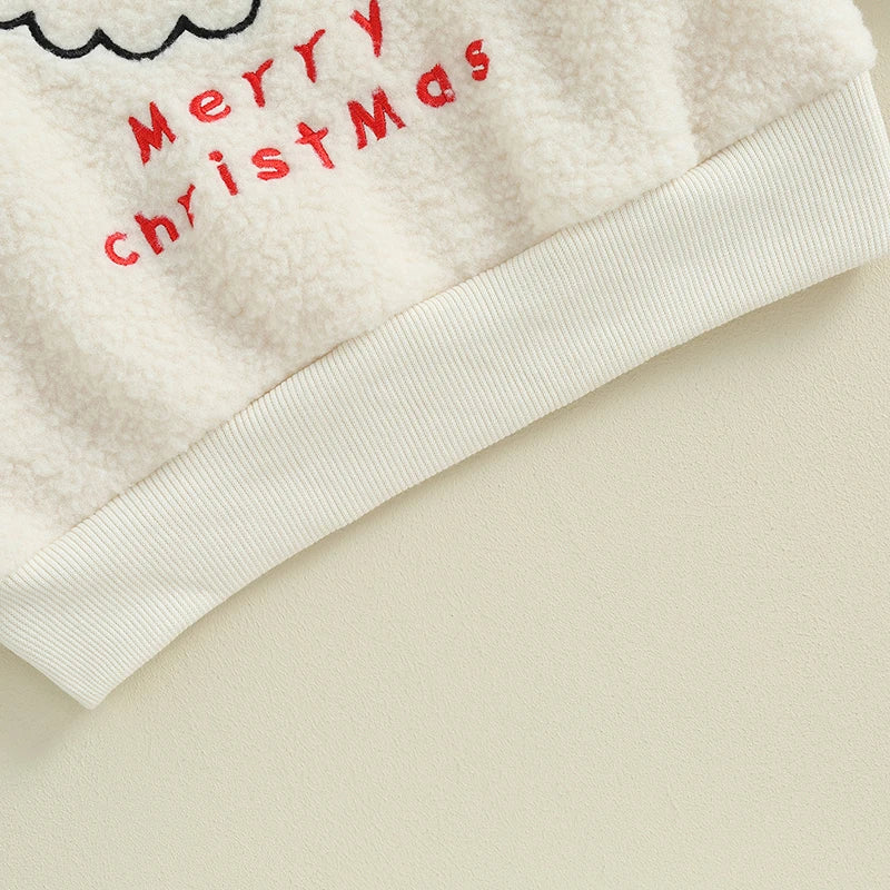 Fluffy Smiling Santa Kids' Christmas Jumper