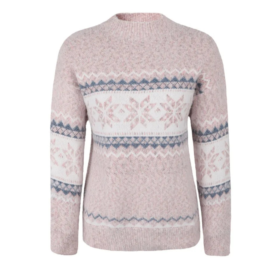 Soft Snowflake Women's Christmas Jumper - Pink