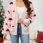 Santa Faces Women's Christmas Cardigan