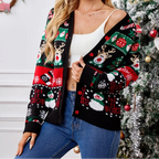 Let It Snow Busy Print Christmas Cardigan