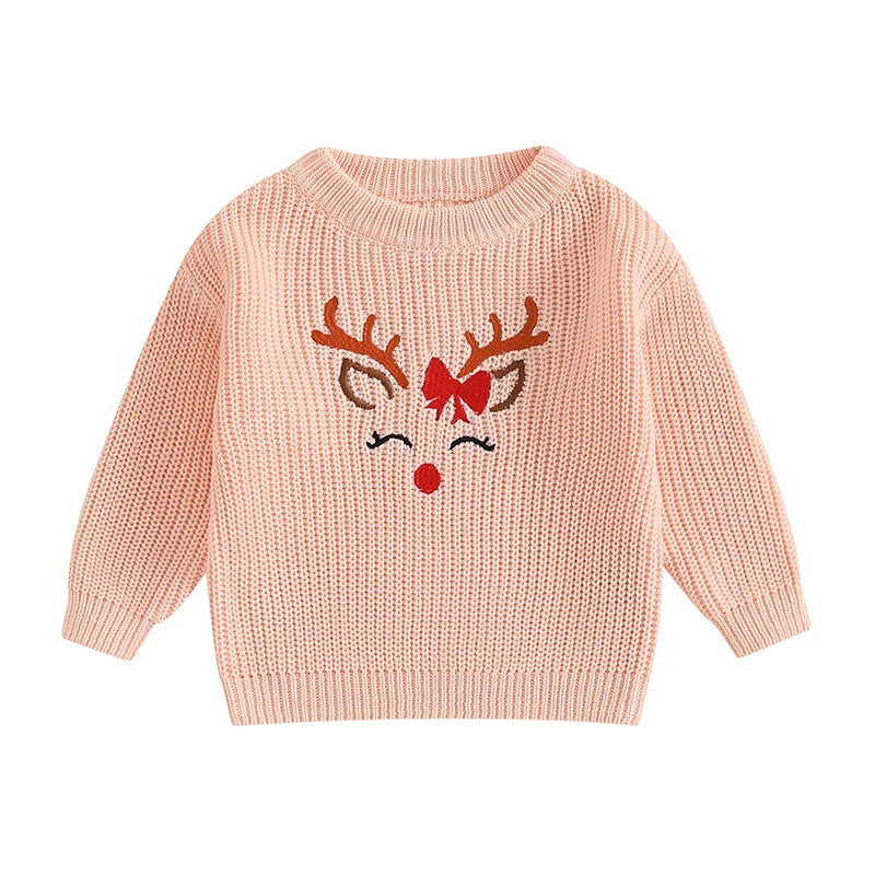 Sweet Deer Baby & Toddler Christmas Jumper - Pink