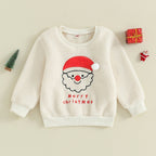 Fluffy Smiling Santa Kids' Christmas Jumper