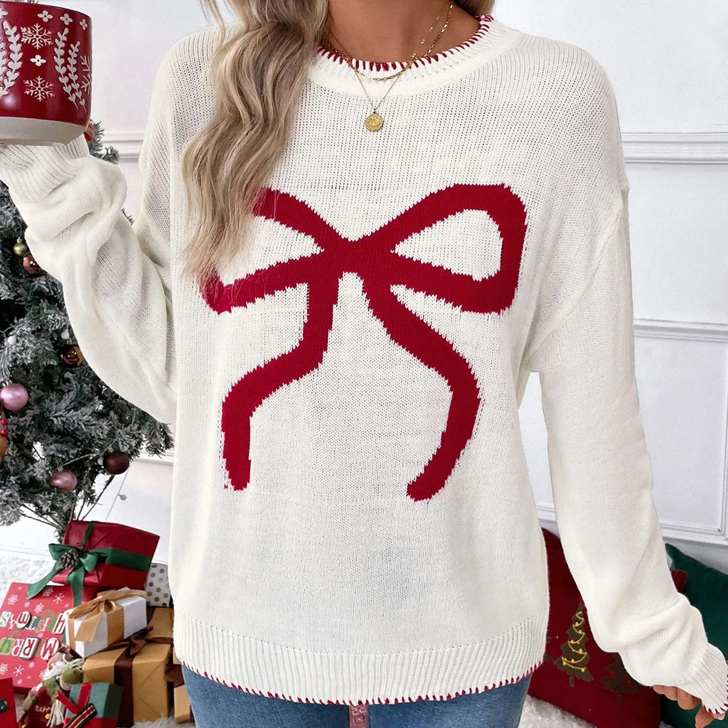 Big Bow Women's Christmas Jumper - Pink