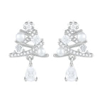 Studded Sterling Silver Christmas tree Earrings