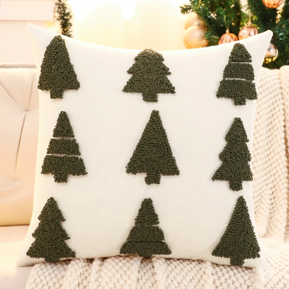 Fir Trees Christmas Cushion Cover