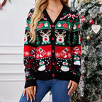 Let It Snow Busy Print Christmas Cardigan