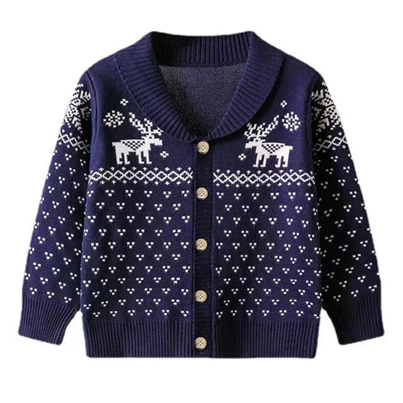 Fair Isle Kids' Cardigan - Blue