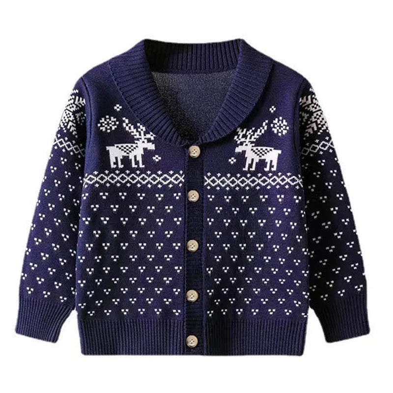 Fair Isle Kids' Cardigan - Blue