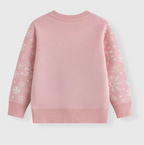 Smiling Snowman - Pink Kids Christmas Jumper