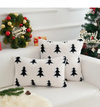 Plush Fir Trees Christmas Cushion Cover
