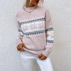 Soft Snowflake Women's Christmas Jumper - Pink