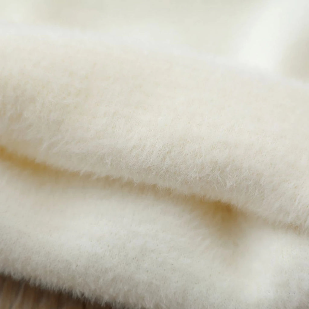 3D Festive Teddy Kids Christmas Jumper - Ivory