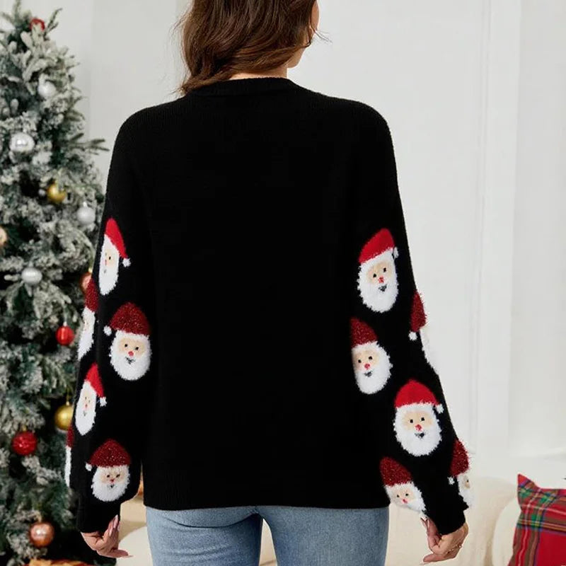 Santa Faces Women's Christmas Cardigan