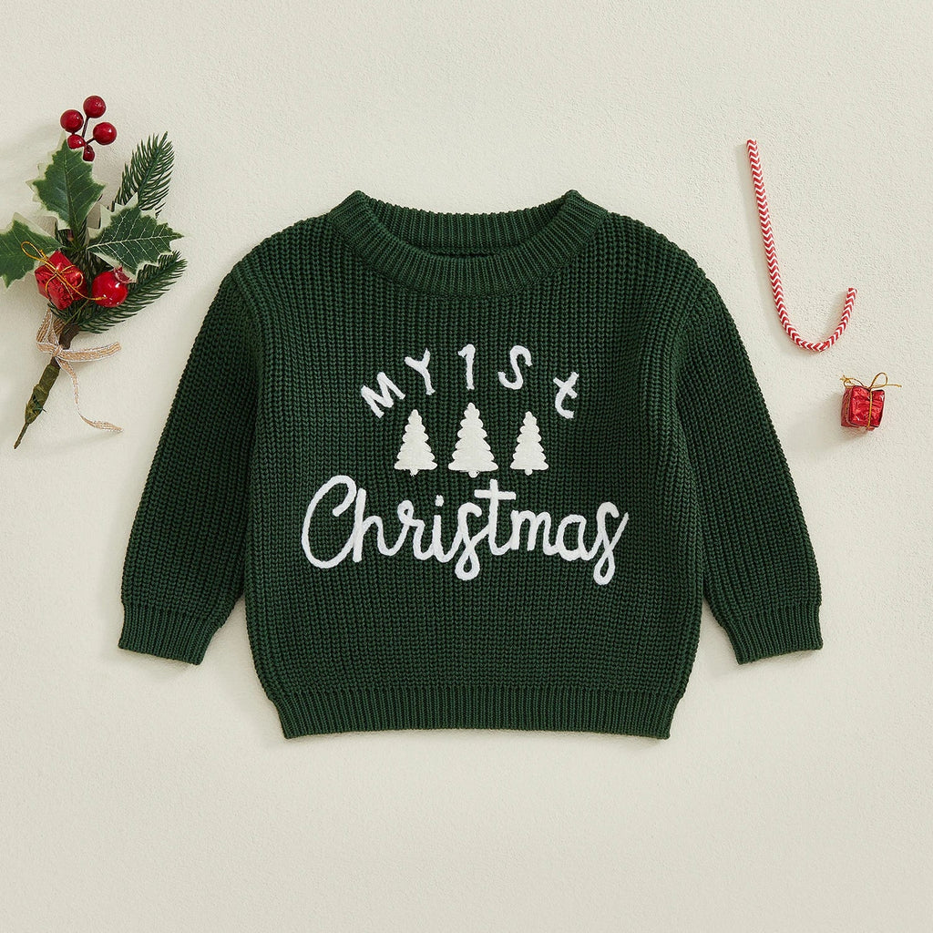 My 1st Christmas baby Jumper - Green