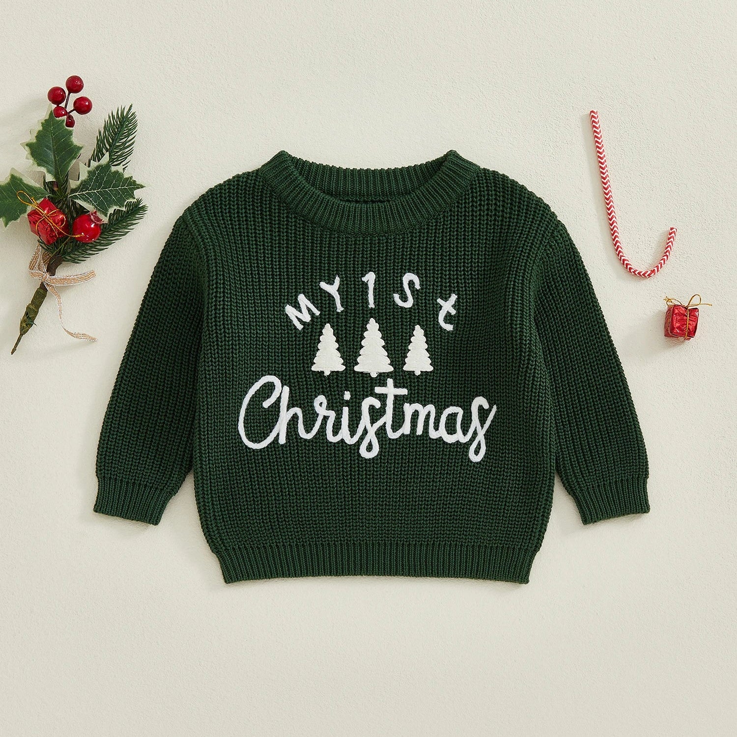 My 1st Christmas baby Jumper - Green